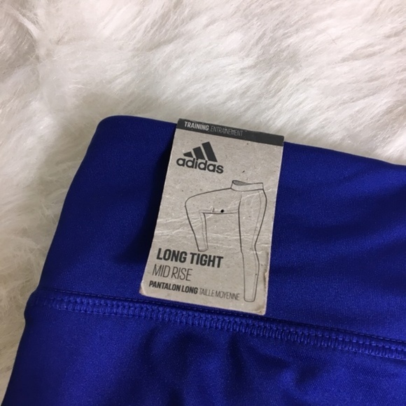 Adidas Mid Rise Royal Blue Logo Climalite Legging - Picture 7 of 7